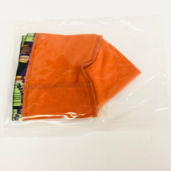 Longaberger 2004 Happy Halloween Fabric Basket Liner Orange 5"x5" NEW - Picture 5 of 8